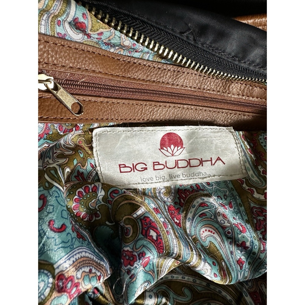 Big Buddha Black BOHO Crossbody Double Handle Mailbag Purse Satchel‎ Paisley Bag